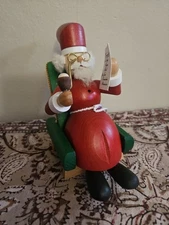 Germany Erzgebirge Handarbeit Wood Santa Smoker With List Richard Glasser