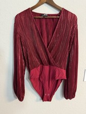 Bardot Priscilla Bodysuit Deep Red Shimmer