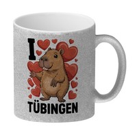 I Love TüBingen Capybara Glitzer-Kaffeebecher