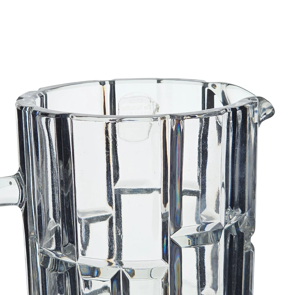 Jarra de vidrio Godinger Lead Crystal De Versailles rara de colección con base de placa plateada Foto 3 de 4