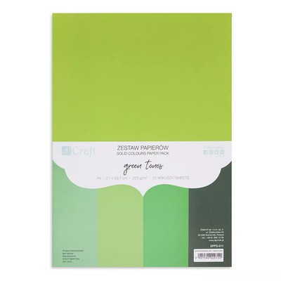 5907590020720 Zestaw papierów A4 Green Tones 220g  20 ark. DP Craft