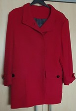 FABIANI - Mantel Jacke - rot - Gr 48 - Wollmantel mit verdeckter Knopfleiste