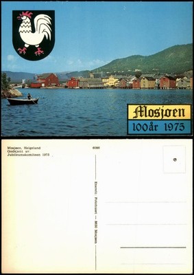 Postcard Mosjøen Mosjøen Panorama Ortsansicht 100 år 1975 1975