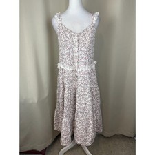 And Now This White Floral Ruffle Strap Midi Dress – Size XL