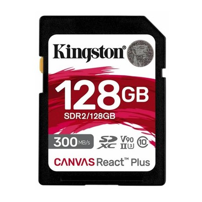 Kingston Canvas React Plus 128GB U3 V90 SDXC UHS II SD Card 2 Pack