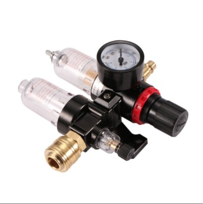 Druckluft Druckminderer Wasserabscheider Öler Filter Kompressor &Manometer 1/4''