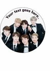BTS NOVELTY  EDIBLE 7.5" ROUND BIRTHDAY CAKE TOPPER