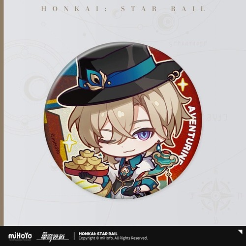 Hoyoverse Official Honkai: Star Rail New Year Greetings Pin Aventurine Acheron - Imagen 3 de 8