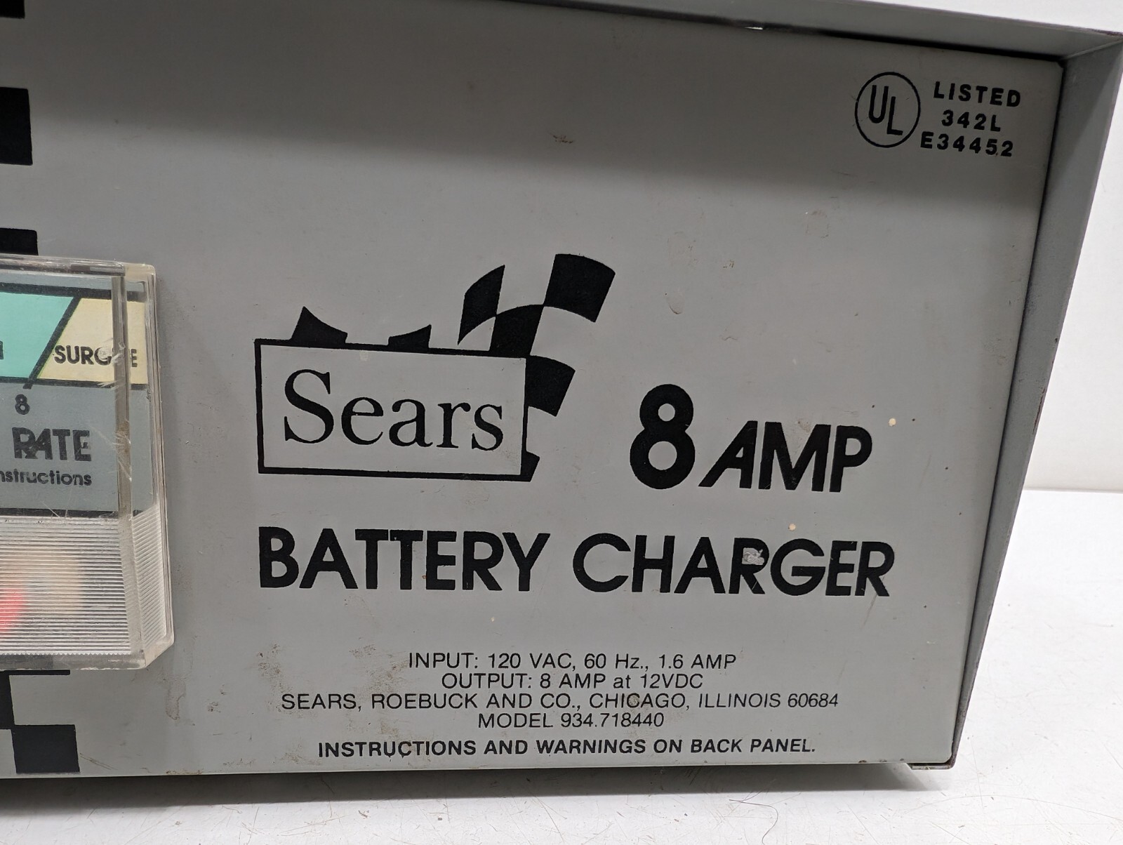Vintage Sears 12 Volt / 8 Amp Auto Truck Motorcycle Battery 