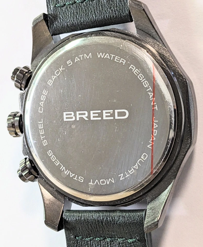 Breed Watch Mens Chronograph Shadow Black Stainless Steel Luminous Hand/Markers - image 4 of 4