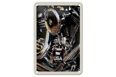 Blechschild Reise 12x18 cm Amerika Oldtimer silber Motor 90er Schild