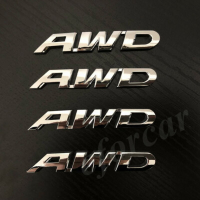 4pcs Metal Chrome AWD Car Trunk Rear Side Emblem Badge Decal Stickers ...