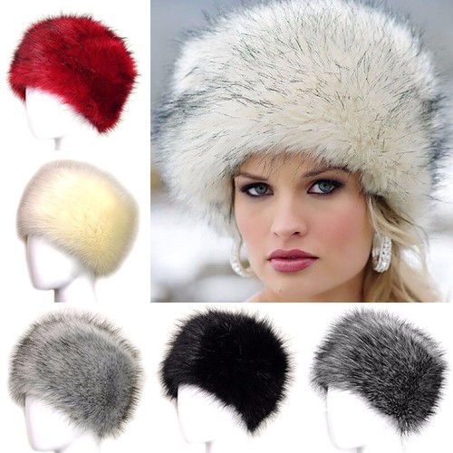 Women's Ladies Luxury Faux Fur Snow Hat 