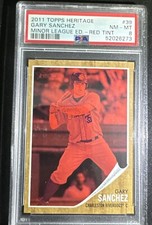 2011 Topps Heritage Minors Red Tint #39 Gary Sanchez PSA 8 NM-MT #'d /620