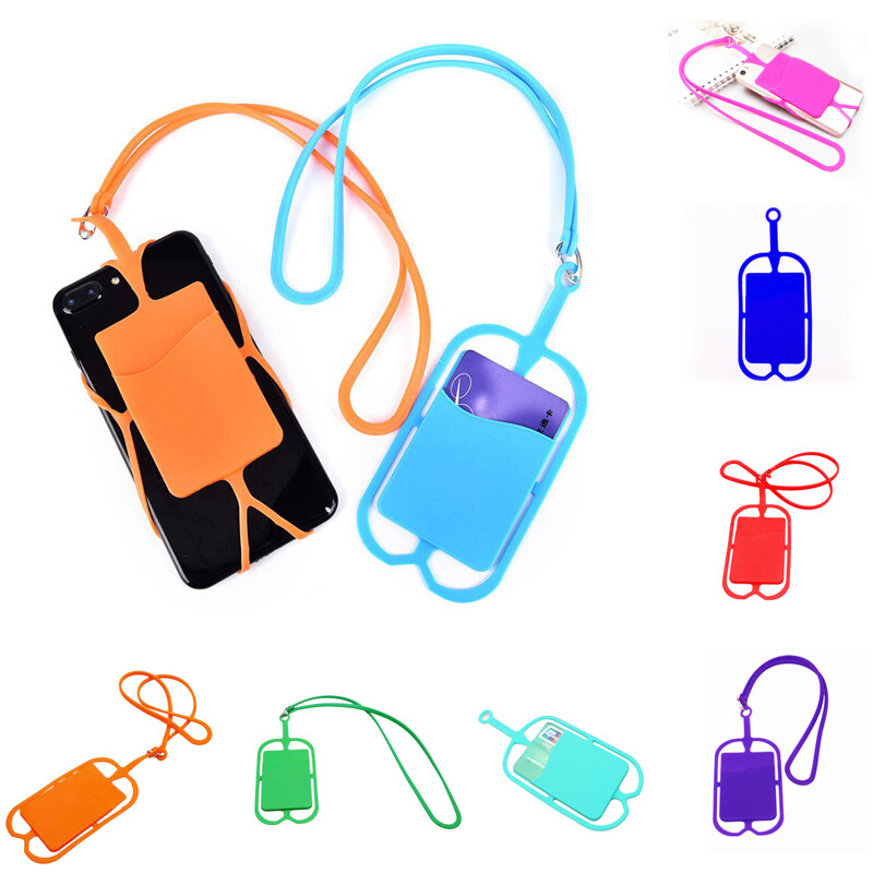 Phone Holder Cell Phone Wallet Lanyard Silicone Cell Phone Strap