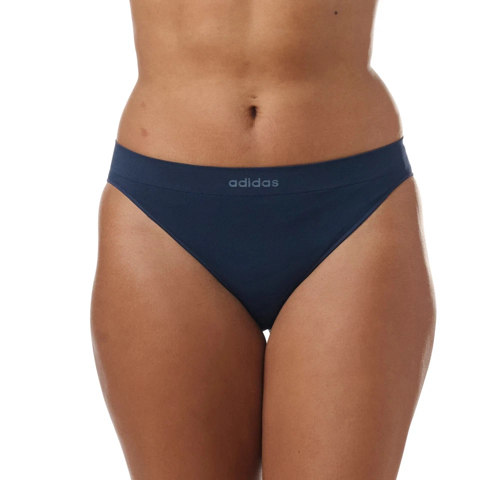 Paquete de 4 bragas de bikini sin costuras para mujer Adidas ropa interior ligera elástica Foto 4 de 4