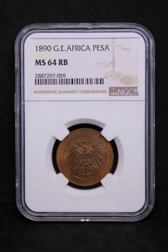 1 Pesa 1890, German East Africa. KM-1. NGC MS64 RB UNC