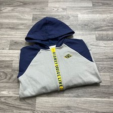 DISNEY "Mickey Mouse" Embroidered Full Zip Gray Hooded Sweatshirt Boy's Size L