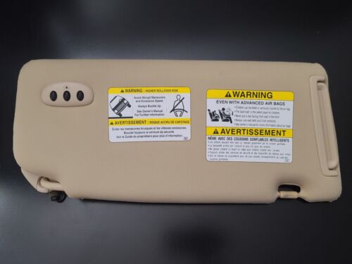 2006-2014 Subaru Tribeca Driver & Passenger Side Sun Visor Pair Set Tan Brown - Picture 2 of 7