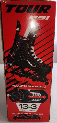 Tour Kid's Adjustable (size 13-3) inline and roller skates, Q91, Black / Red - Picture 11 of 12