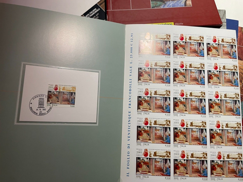 2002 Italy Philatelic 10 Folder Great Masters Uffizi + Box - Picture 7 of 15