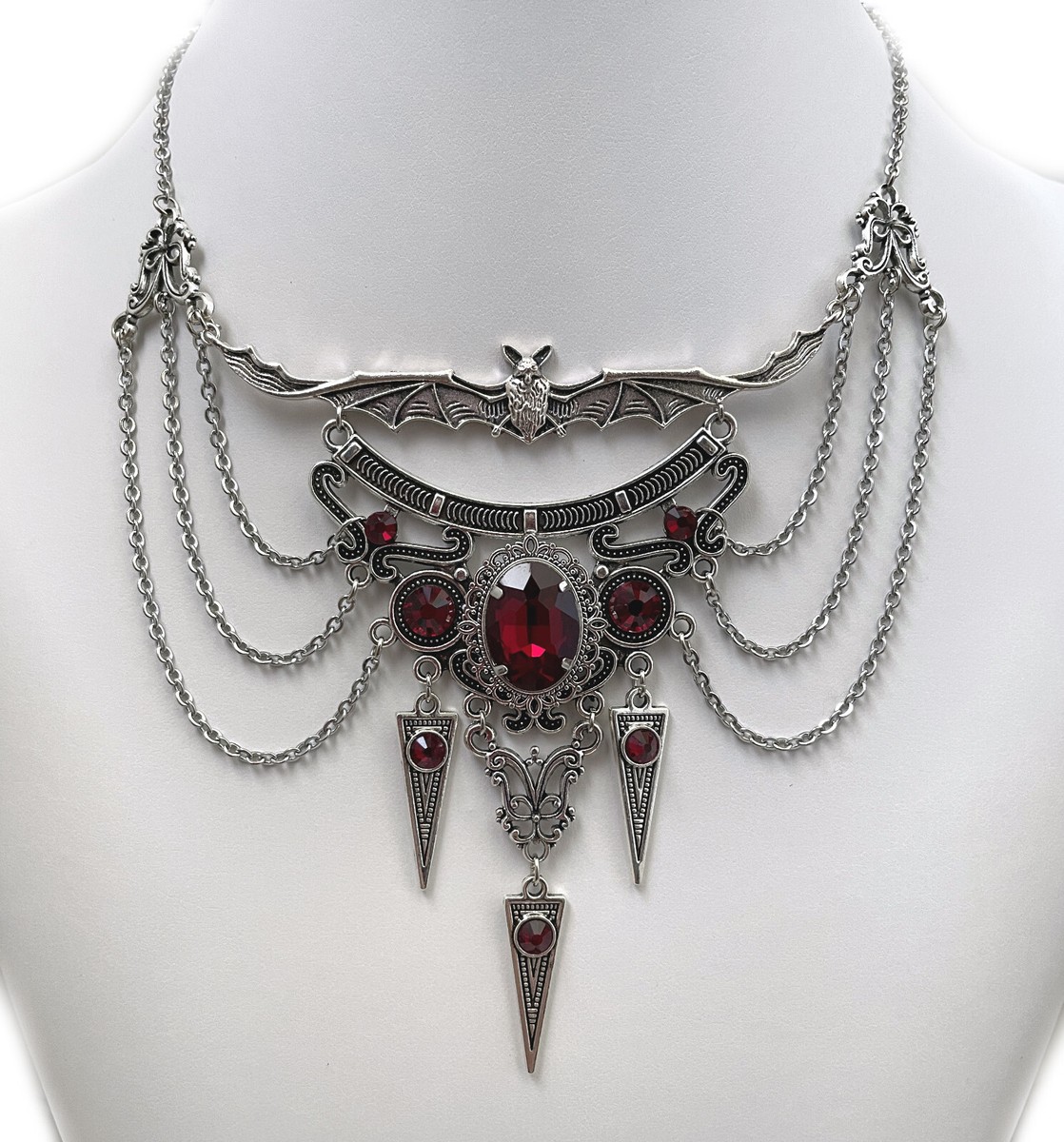Gothic Victorian Vampire Bat Queen Halloween Goth Necklace Choker