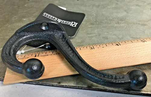 1 Cast Iron Double Wall Hook Hanger 4.5" Tall Rustic Antique Style Barn Hardware - Picture 9 of 9