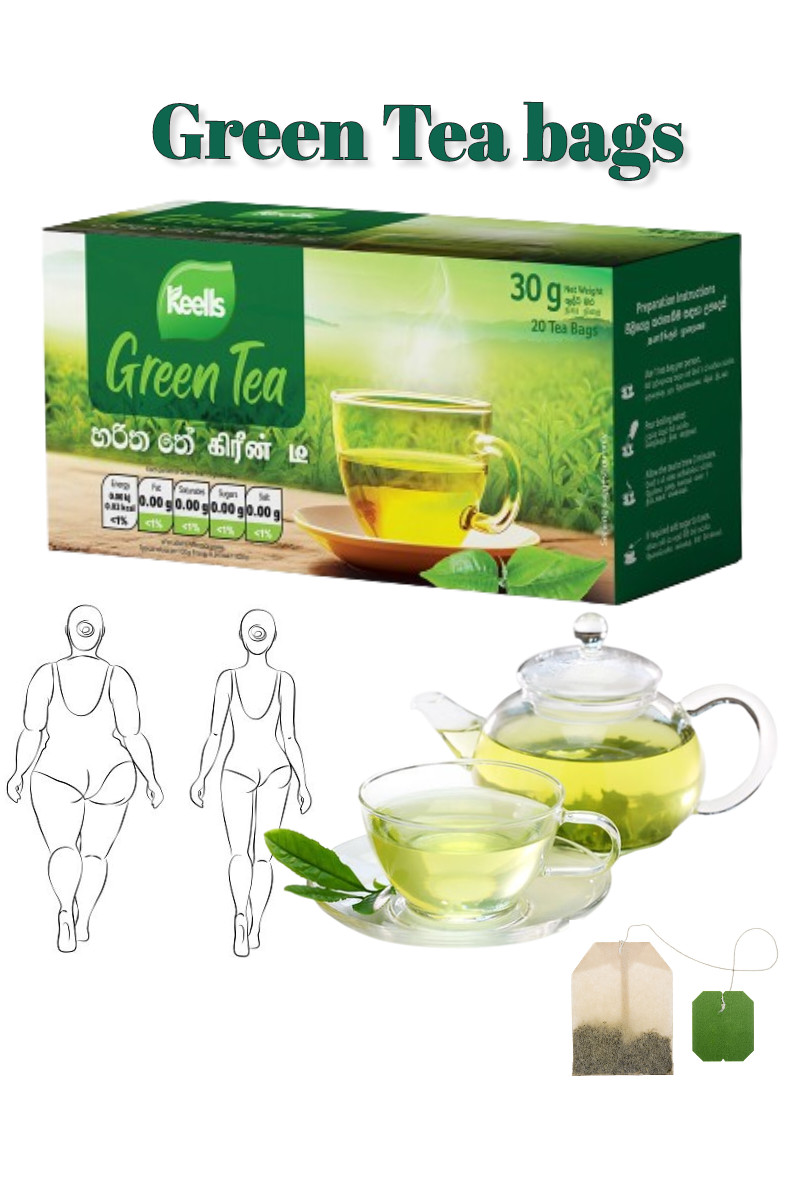 100% Fat Slim Weight Sugar Loss 20 Green Tea Bags