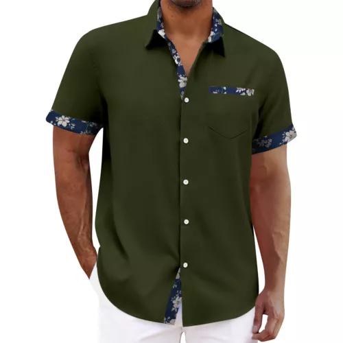 Camisa hawaiana para hombre vintage con botones camisas de boliche manga corta tops - Imagen 10 de 51