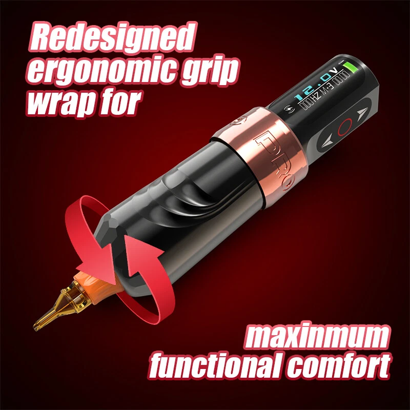 YILONG PRO Wireless Tattoo Machine Gun Professional Pen w/4.0mm Stroke+2 Battery image 6