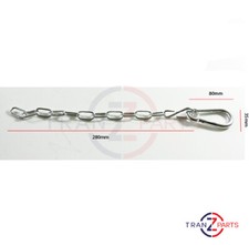 10 x Safety 14'' Clip & Chain Snap Carabiner Hook / HGV Fifth Wheel Safety Chain