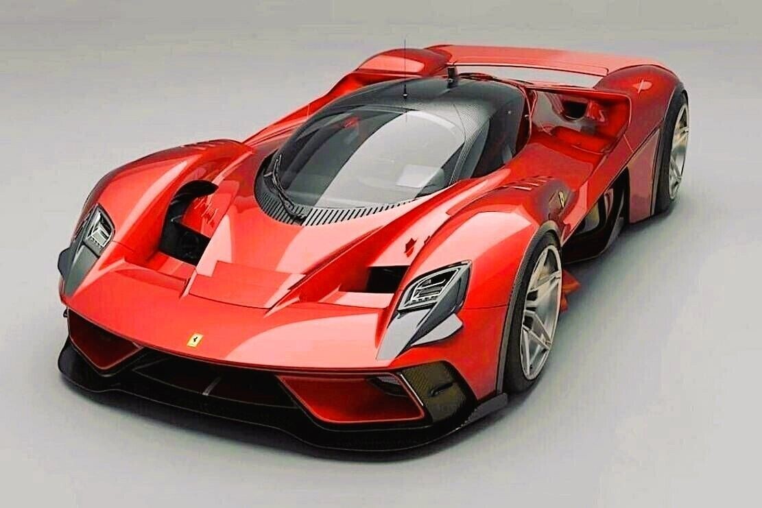 FERRARI Race Car Racing Hypercar Concept Red Custom Built LARGE 1:12SCALE MODEL