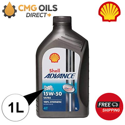 SHELL ADVANCE ULTRA 15W-50 4T MOTORCYCLE OIL FULLY SYNTHETIC 1L