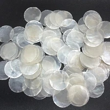 100 PC Round Natural Capiz Sea Shells, 1 Inch
