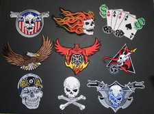 9 Biker Hat or Jacket Sew/Iron On Patches Excellent Condition 