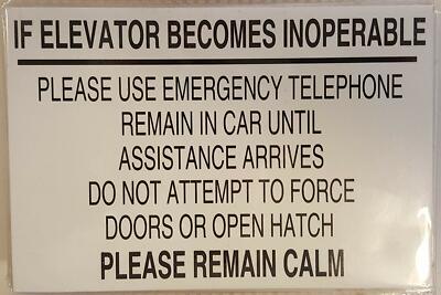 ELEVATOR SIGN ( Aluminium 4X6 inch)-REF24-1027
