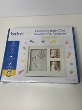 Bubzi Co. Charming Baby Clay Handprint  Footprint Keepsake Picture Frame - New