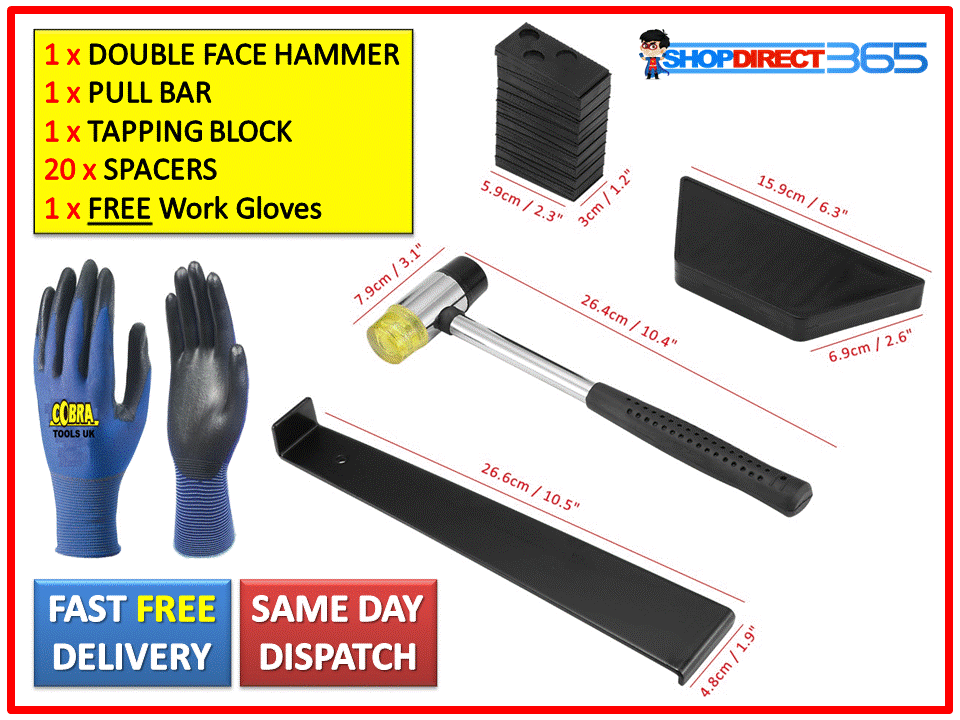 WOOD FLOORING LAMINATE INSTALLATION FLOOR FITTING KIT SET Tool DIY Home