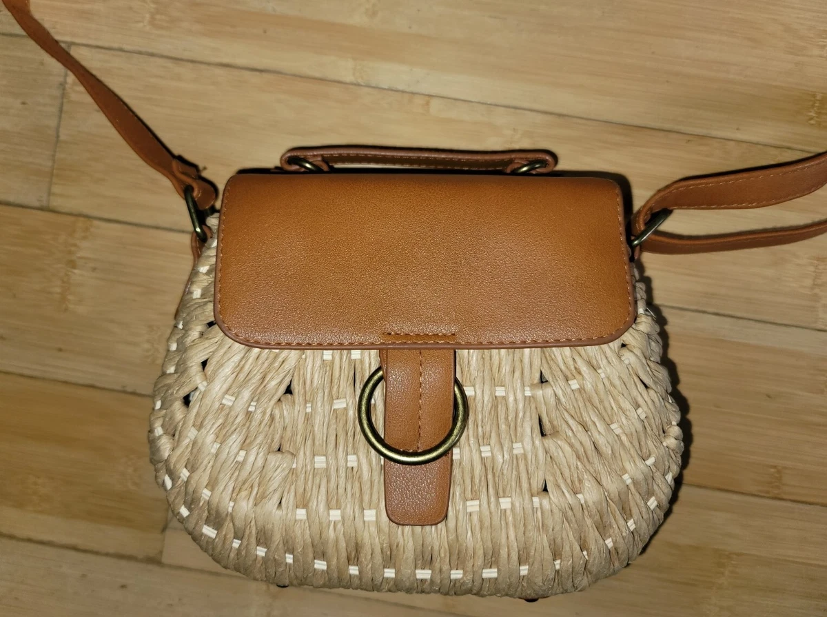 Crown vintage outlet rattan crossbody bag