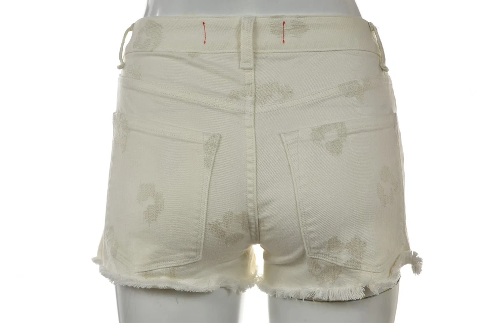 Pantalones Cortos Marc By Marc Jacobs Mujer Talla 26 Marfil Bordado Denim Informal Algodón Foto 3 de 4