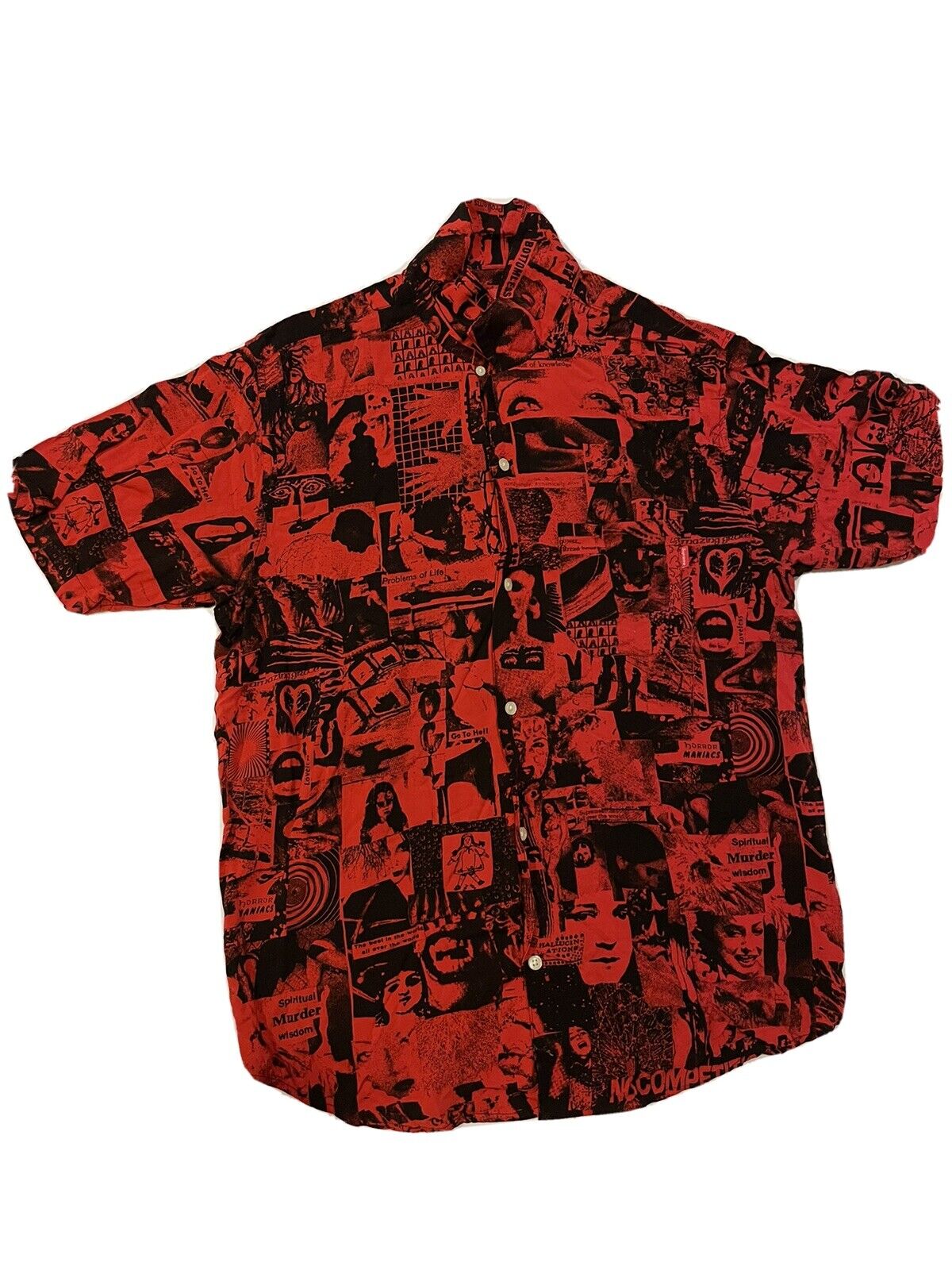 Supreme Rayon Vibrations Button up Shirt Red size Large | eBay