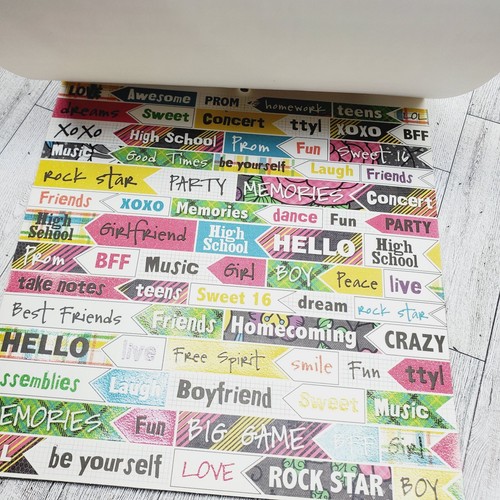 Scrapbook Paper Printed 12X12" Cardstock DCWV Teenage Dream 44 Sheets &Free Gift - Picture 7 of 12