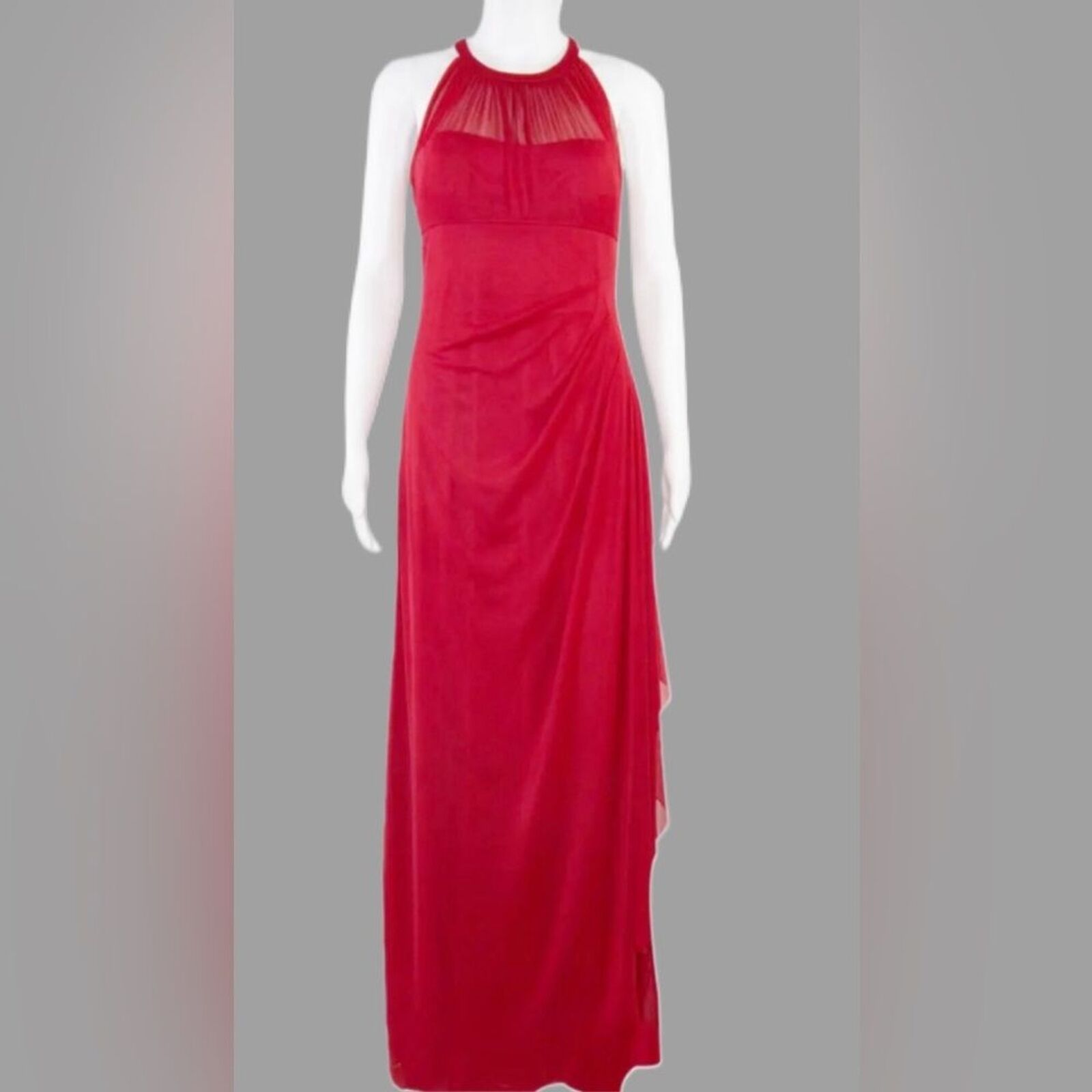 David's Bridal Dress Size 10  Maxi Long Red  Slee… - image 1