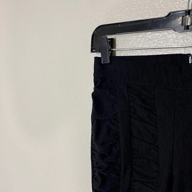 Pantalones Joseph Ribkoff para mujer 2 volantes texturizados ajustados elásticos negros Foto 2 de 4