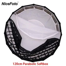 US Nicefoto 120cm Parabolic Softbox Professional Quick Set-up Deep Softbox+Grid