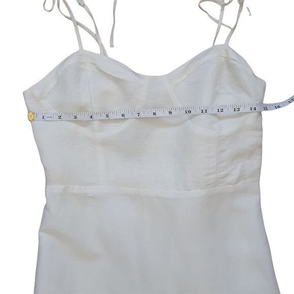 Forever21 White Frilly Linen Summer Dress | eBay