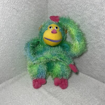 #ad Aurora Monkey Plush Blue Green Fuzzy Stuffed Animal 10 Inch Attaching Hands $13.00