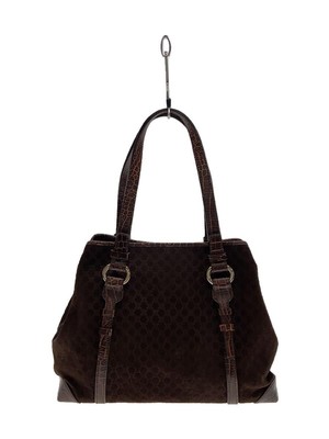 CELINE Tote Bag Triomphe Square Suede Brown Total Pattern WC-ST  