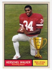 HERSCHEL WALKER '83 New Jersey Generals USFL / Rookie All Star #5 NM + free ship