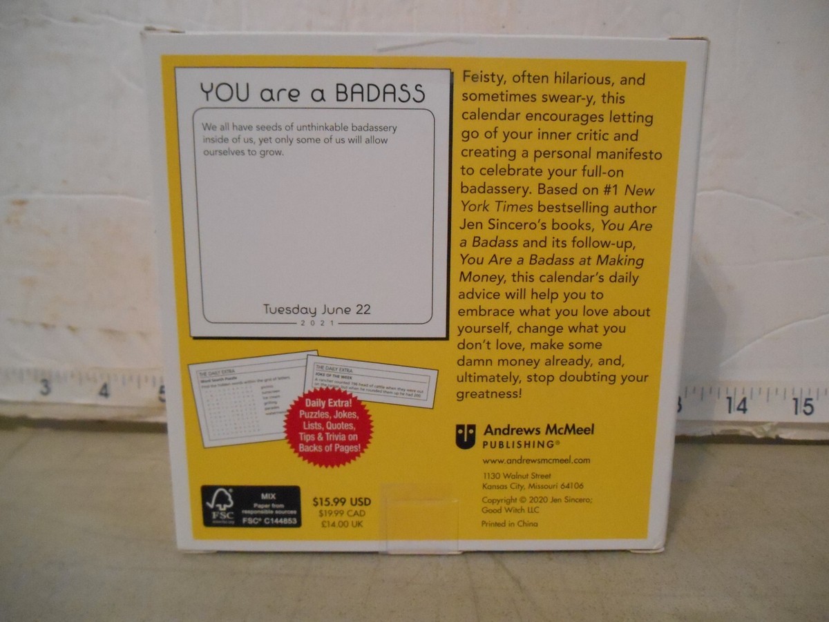 2021 You Are a Badass Calender 